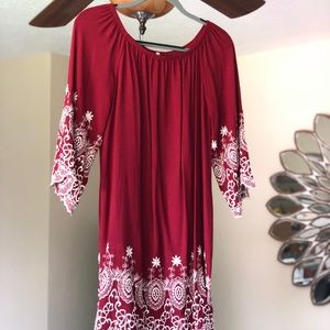 RED  embroidered dress